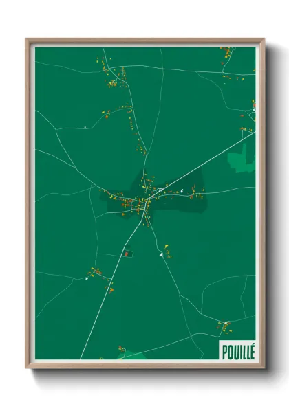 Une affiche de carte sur Pouillé