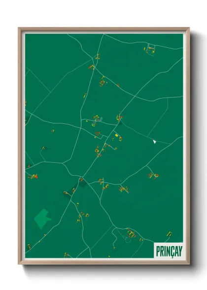Une affiche de carte sur Prinçay