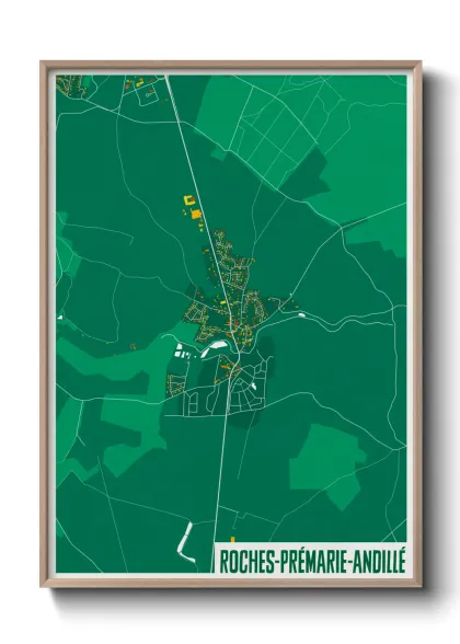 Une affiche de carte sur Roches-Prémarie-Andillé
