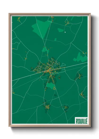 Une affiche de carte sur Rouillé