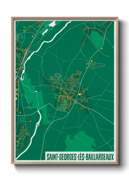 Une affiche de carte sur Saint-Georges-lès-Baillargeaux