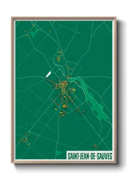 Une affiche de carte sur Saint-Jean-de-Sauves