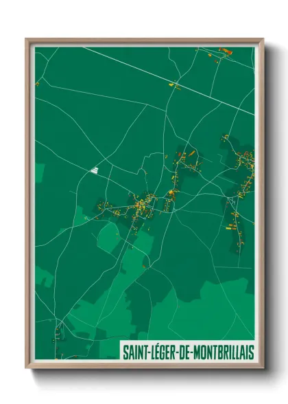 Une affiche de carte sur Saint-Léger-de-Montbrillais