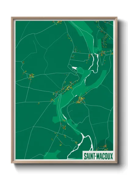 Une affiche de carte sur Saint-Macoux