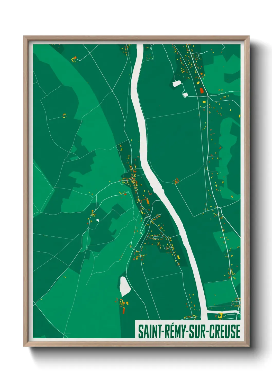 Un poster carte Saint-Rémy-sur-Creuse