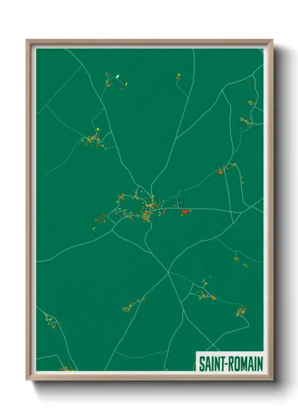 Une affiche de carte sur Saint-Romain