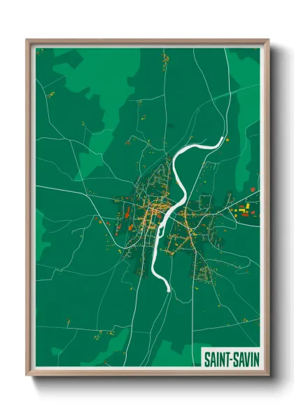 Une affiche de carte sur Saint-Savin