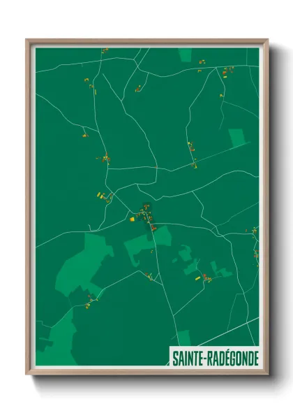Une affiche de carte sur Sainte-Radégonde