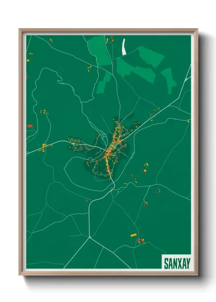 Une affiche de carte sur Sanxay