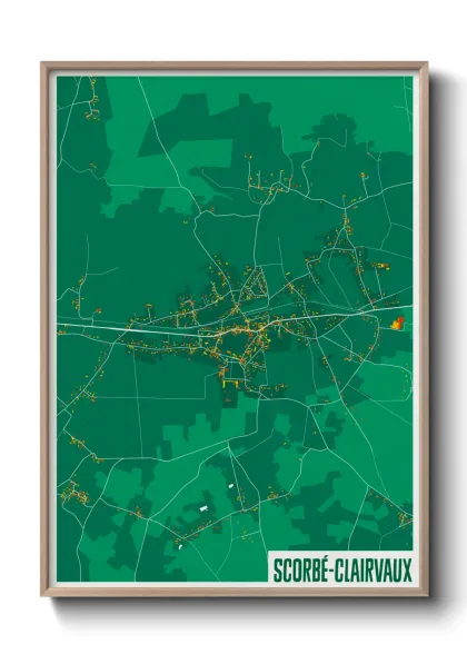 Une affiche de carte sur Scorbé-Clairvaux