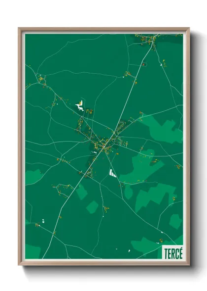 Une affiche de carte sur Tercé