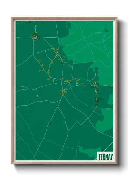 Une affiche de carte sur Ternay