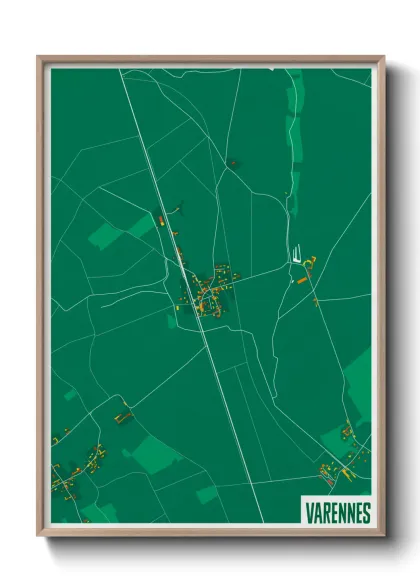 Une affiche de carte sur Varennes