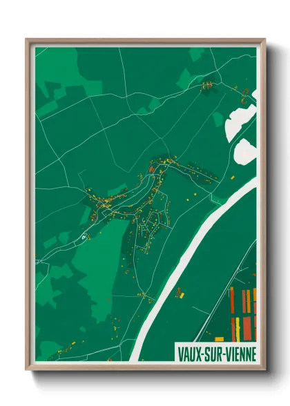 Une affiche de carte sur Vaux-sur-Vienne