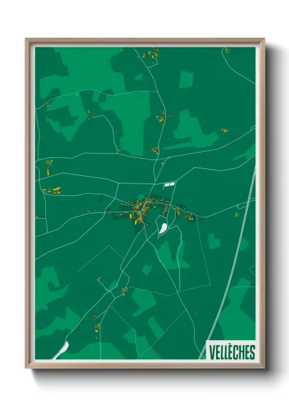 Une affiche de carte sur Vellèches