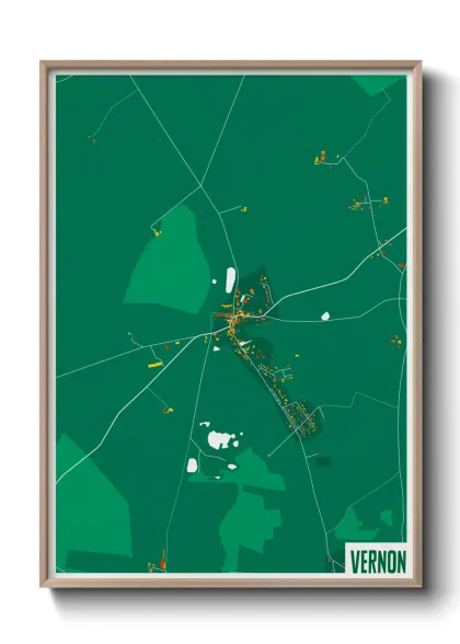 Une affiche de carte sur Vernon