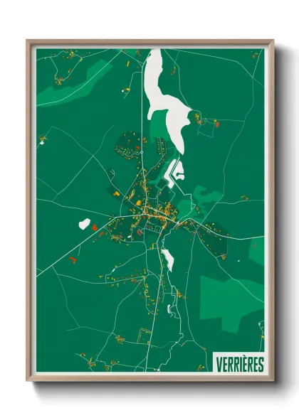 Une affiche de carte sur Verrières