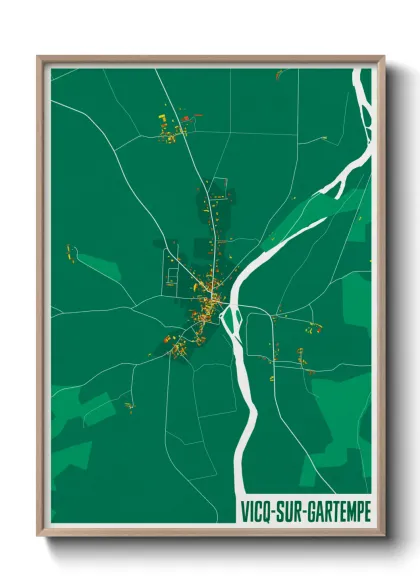 Une affiche de carte sur Vicq-sur-Gartempe