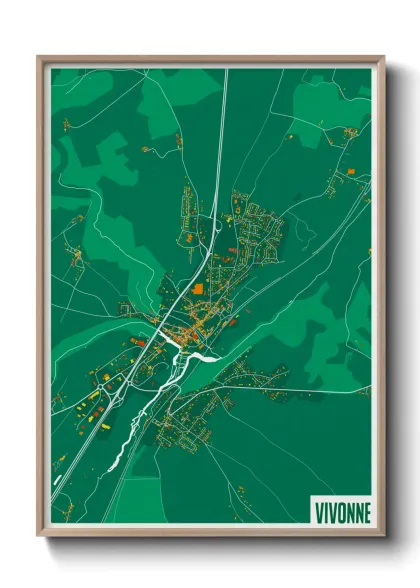 Une affiche de carte sur Vivonne