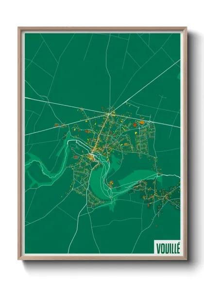 Une affiche de carte sur Vouillé