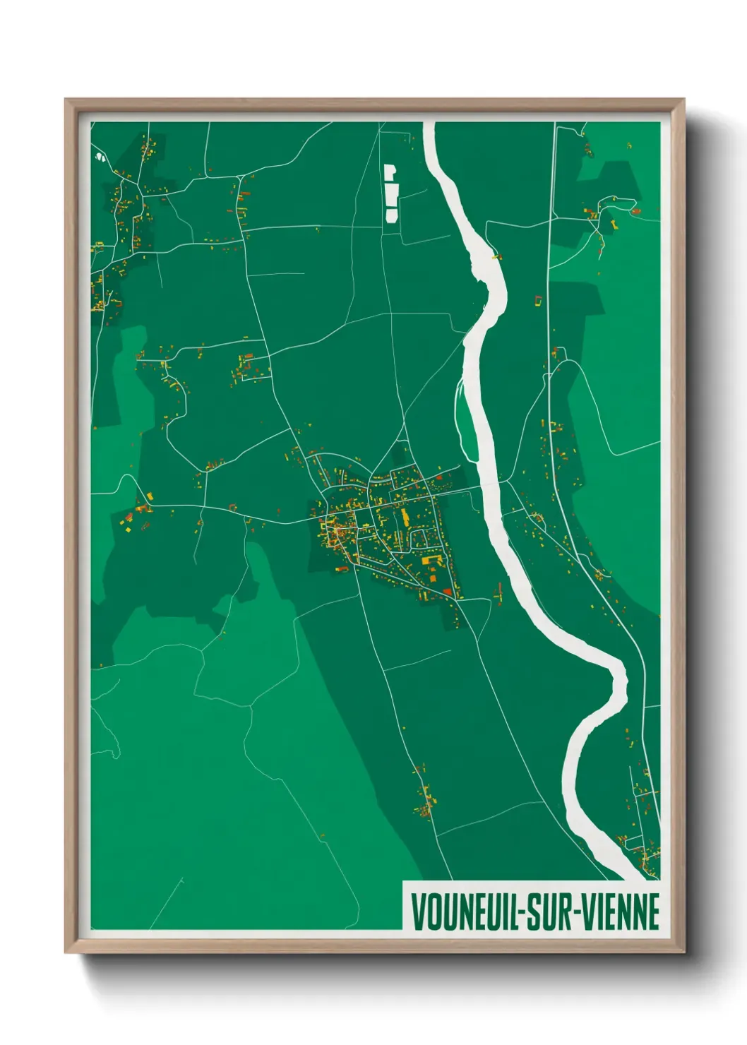 Un poster carte Vouneuil-sur-Vienne