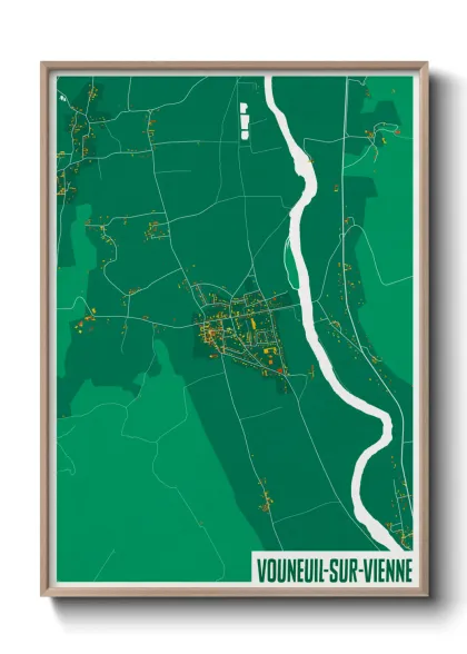 Une affiche de carte sur Vouneuil-sur-Vienne