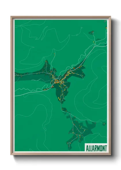 Une affiche de carte sur Allarmont