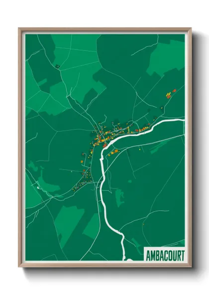 Une affiche de carte sur Ambacourt