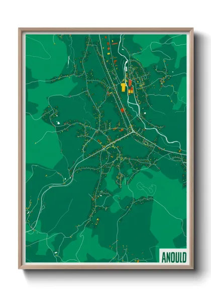 Une affiche de carte sur Anould