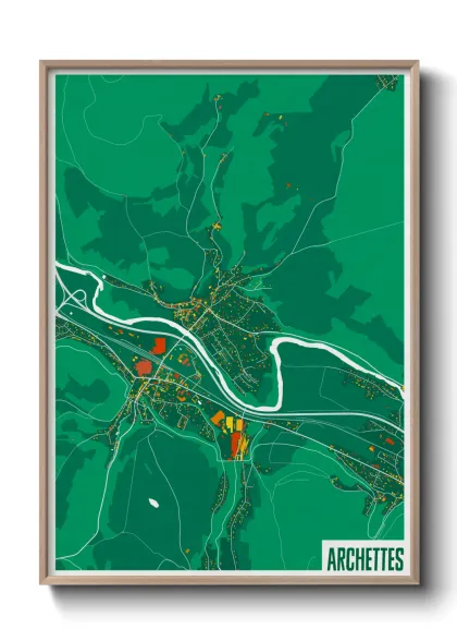 Une affiche de carte sur Archettes