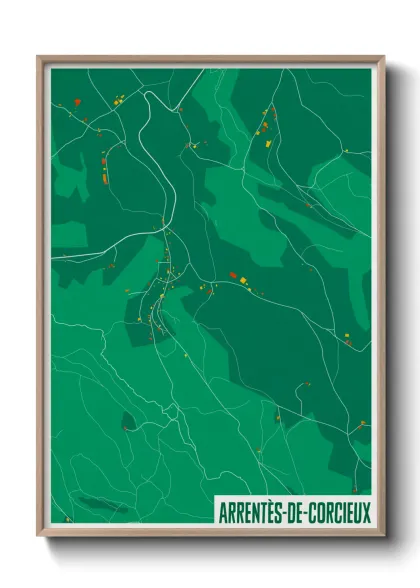 Une affiche de carte sur Arrentès-de-Corcieux