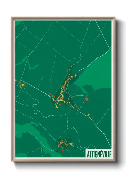 Une affiche de carte sur Attignéville