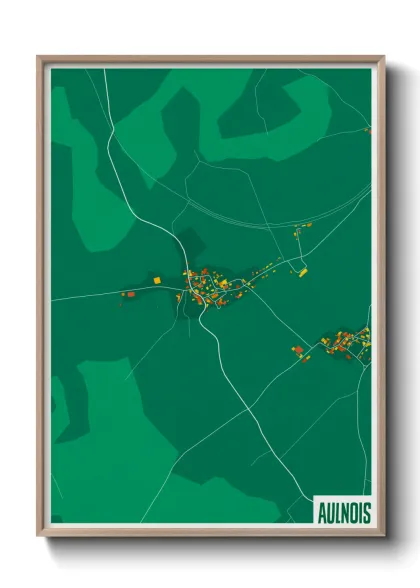 Une affiche de carte sur Aulnois