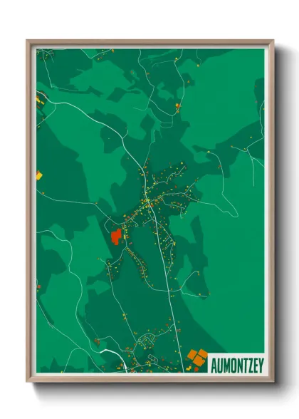 Une affiche de carte sur Aumontzey