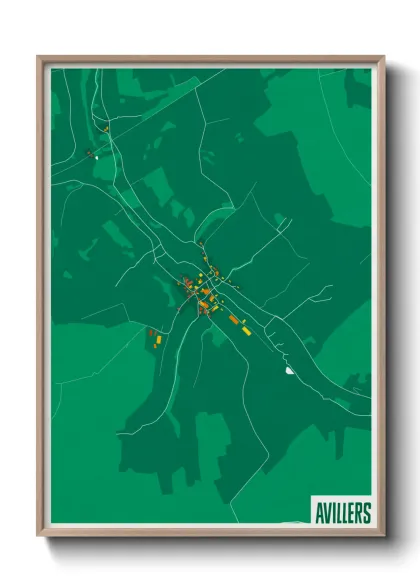 Une affiche de carte sur Avillers