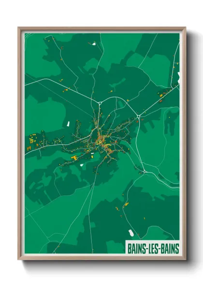 Une affiche de carte sur Bains-les-Bains