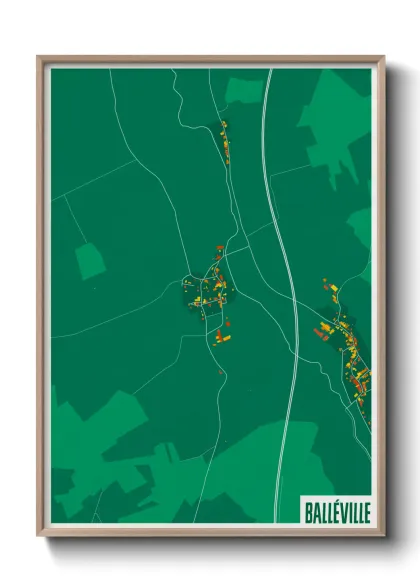 Une affiche de carte sur Balléville