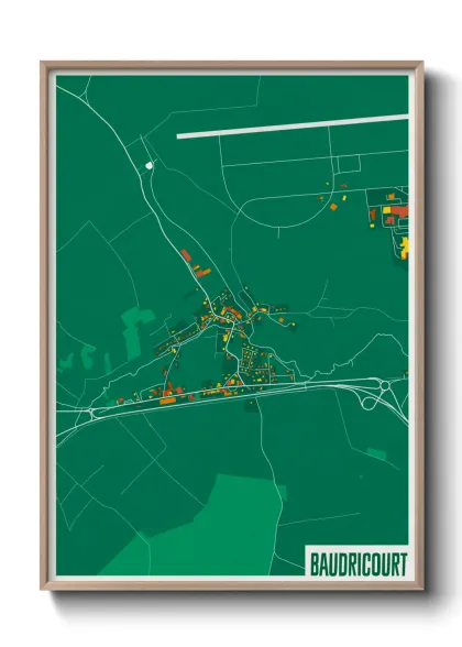 Une affiche de carte sur Baudricourt