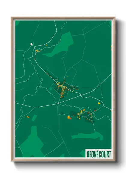 Une affiche de carte sur Begnécourt