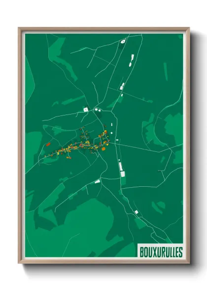 Une affiche de carte sur Bouxurulles
