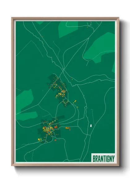 Une affiche de carte sur Brantigny