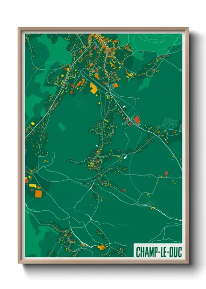 Une affiche de carte sur Champ-le-Duc