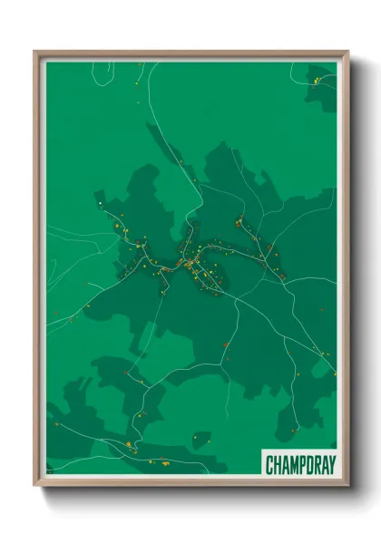 Une affiche de carte sur Champdray