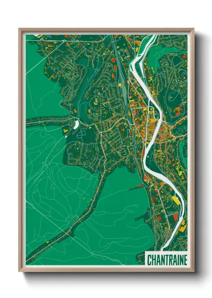 Une affiche de carte sur Chantraine