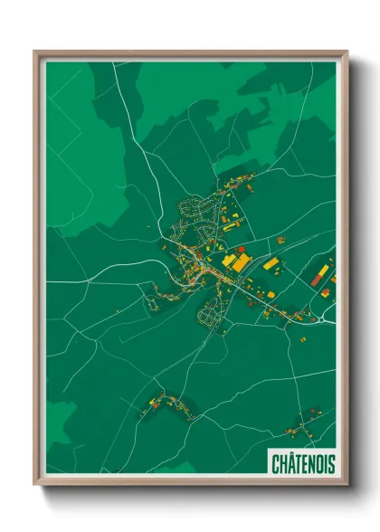 Une affiche de carte sur Châtenois