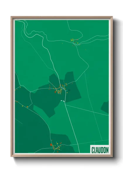 Une affiche de carte sur Claudon