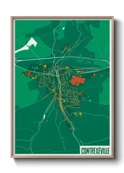 Une affiche de carte sur Contrexéville