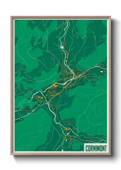Une affiche de carte sur Cornimont