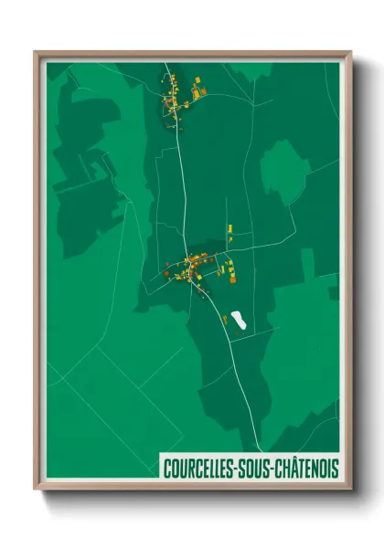 Une affiche de carte sur Courcelles-sous-Châtenois