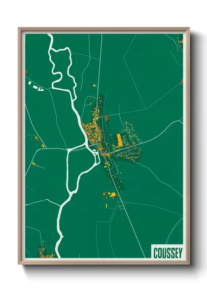 Une affiche de carte sur Coussey